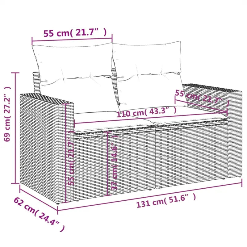 Tuinset met zwart materiaal en gepoedercoat staal voor buitenplezier - Tuinsets