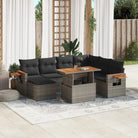 Tuinset met zwart materiaal en gepoedercoat staal voor buitenplezier - Grijs - Tuinsets