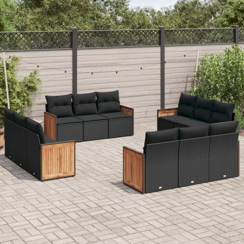 Tuinset met zwart materiaal en gepoedercoat staal voor buitenplezier - Zwart / Zonder tafel - Tuinsets
