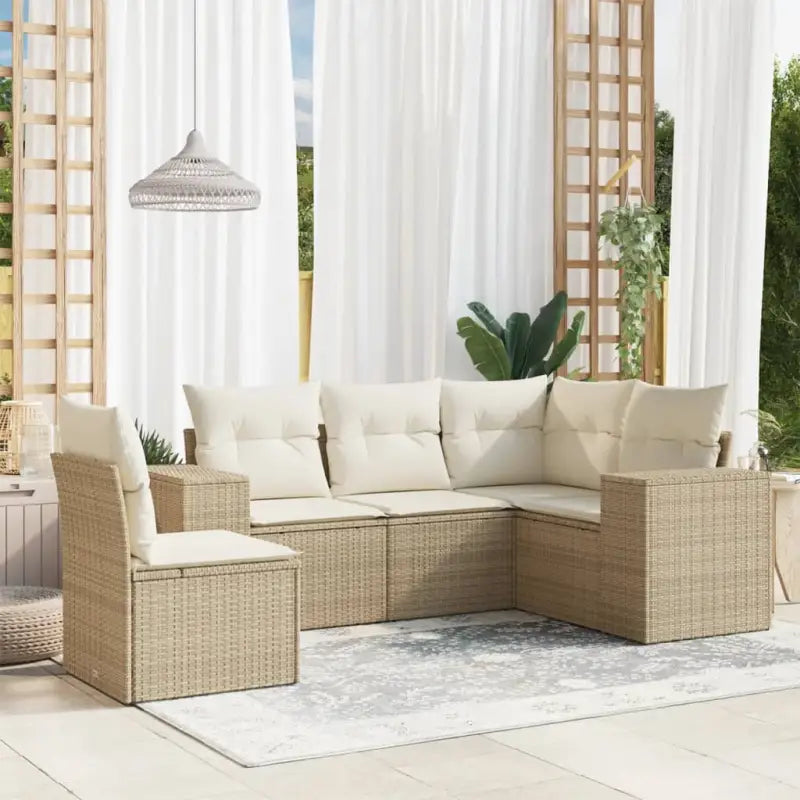 Tuinset met zwart materiaal en gepoedercoat staal voor buitenruimte - beige en crèmekleurig / Zonder tafel - Tuinsets