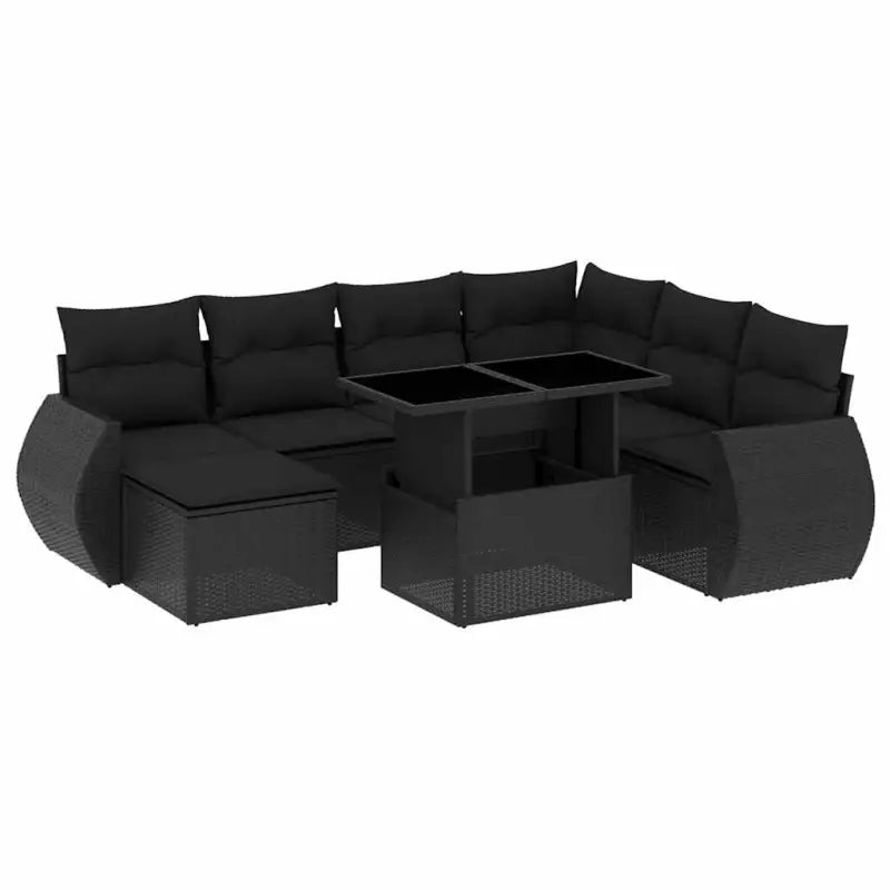 Tuinset met zwart materiaal en gepoedercoat staal voor comfort - Tuinsets