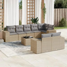 Tuinset met zwart materiaal en gepoedercoat staal voor comfortabel buitengebruik - beige en lichtgrijs / Met tafel