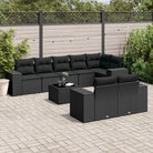 Tuinset met zwart materiaal en gepoedercoat staal voor comfortabel buitengebruik - Zwart / Met tafel - Tuinsets