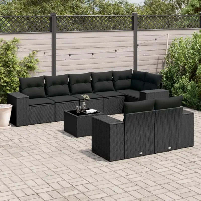 Tuinset met zwart materiaal en gepoedercoat staal voor comfortabel buitengebruik - Zwart / Met tafel - Tuinsets