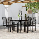 Tuinset met zwart materiaal en gepoedercoat staal voor een stijlvolle buitenruimte - 140 cm tafellengte - Tuinsets