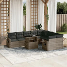 Tuinset met zwart materiaal en gepoedercoat staal voor jouw tuin of terras - Grijs / Met tafel - Tuinsets