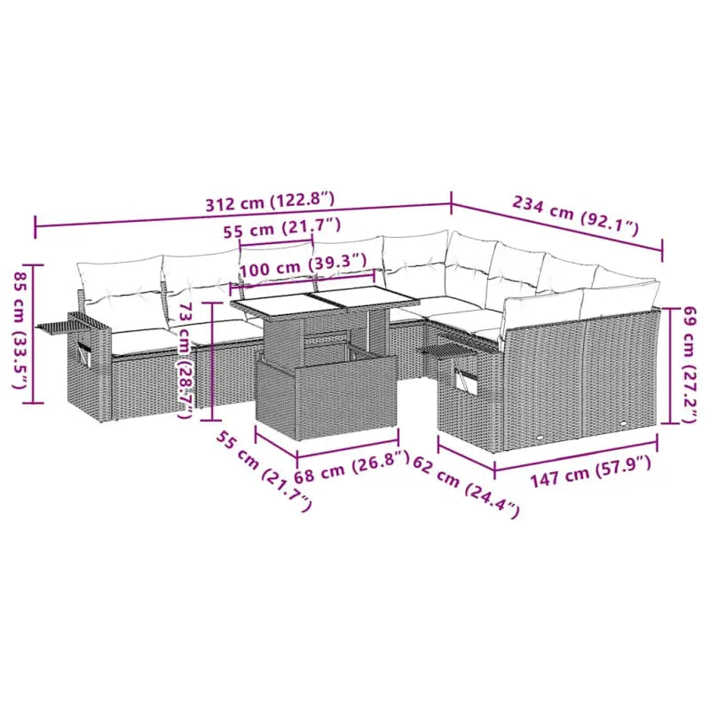 Tuinset met zwart materiaal en gepoedercoat staal voor jouw tuin of terras - Tuinsets