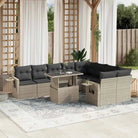 Tuinset met zwart materiaal en gepoedercoat staal voor jouw tuin of terras - Lichtgrijs / Met tafel - Tuinsets