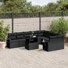 Tuinset met zwart materiaal en gepoedercoat staal voor jouw tuin of terras - Zwart / Met tafel - Tuinsets
