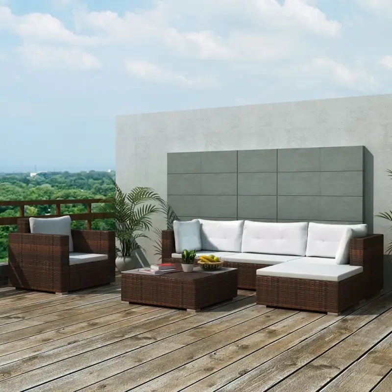 Tuinset Rattan Loungeset levering bevat voor alle seizoenen - Bruin - Tuinsets