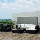 Tuinset Rattan Loungeset levering bevat voor alle seizoenen - Zwart - Tuinsets