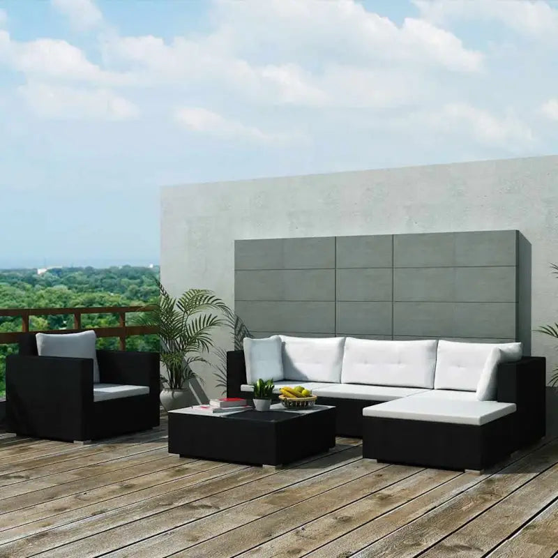 Tuinset Rattan Loungeset levering bevat voor alle seizoenen - Zwart - Tuinsets