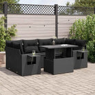 Tuinset van beige materiaal en gepoedercoat staal voor buitenplezier - Zwart / met opbergruimte - Tuinsets