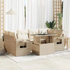 Tuinset van beige materiaal en gepoedercoat staal voor buitenplezier - beige en crèmekleurig / met opbergruimte