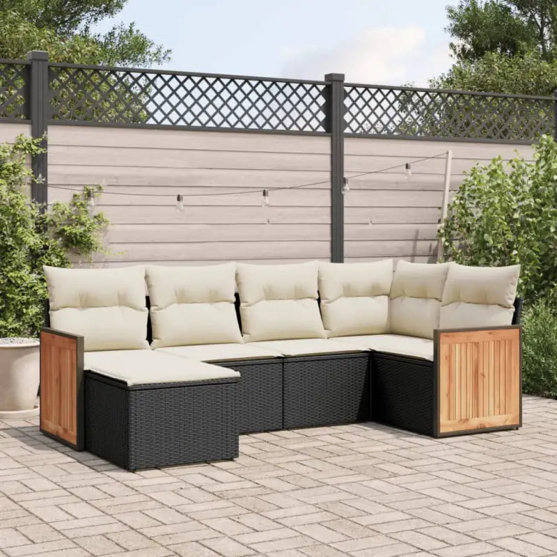 Tuinset van beige materiaal met gepoedercoat staal en afmetingen - Zwart en crème / Zonder tafel - Tuinsets