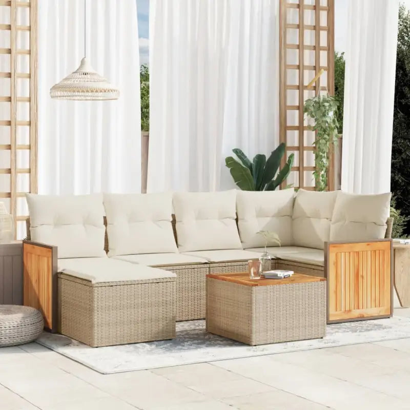 Tuinset van beige materiaal met gepoedercoat staal en afmetingen - beige en crèmekleurig / Met tafel - Tuinsets
