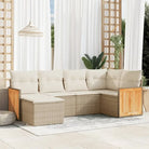 Tuinset van beige materiaal met gepoedercoat staal en afmetingen - Tuinsets