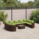 Tuinset van bruin materiaal met gepoedercoat staal en comfortabele afmetingen - Tuinsets