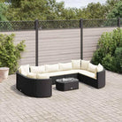 Tuinset van bruin materiaal met gepoedercoat staal en comfortabele afmetingen - Zwart en crème - Tuinsets