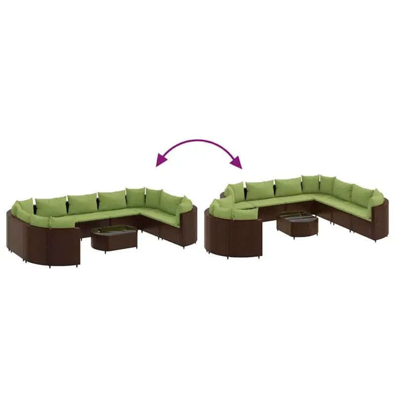 Tuinset van bruin materiaal met gepoedercoat staal en comfortabele afmetingen - Tuinsets