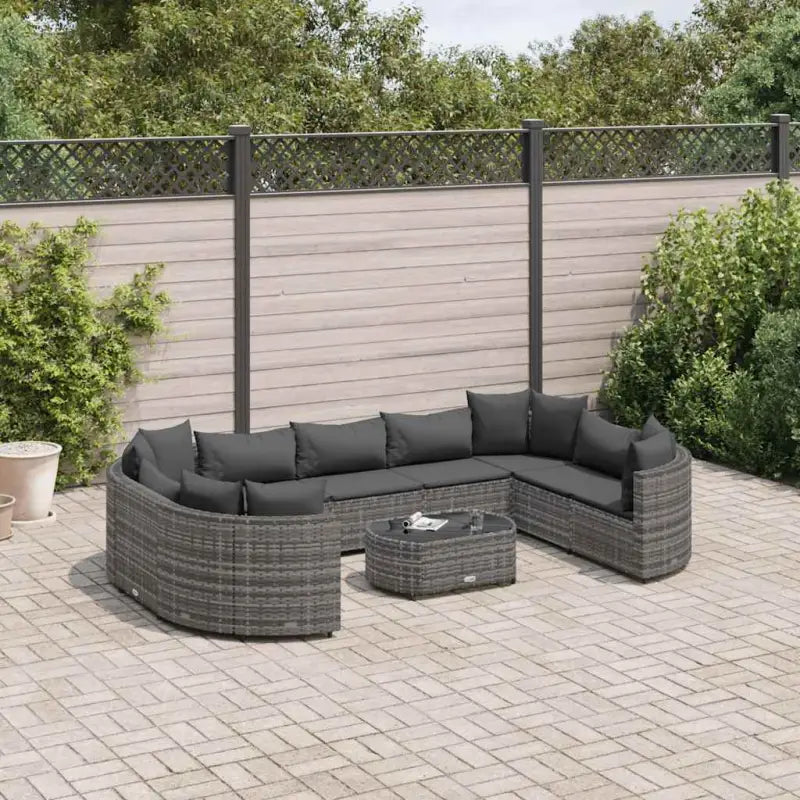 Tuinset van bruin materiaal met gepoedercoat staal en comfortabele afmetingen - Grijs - Tuinsets