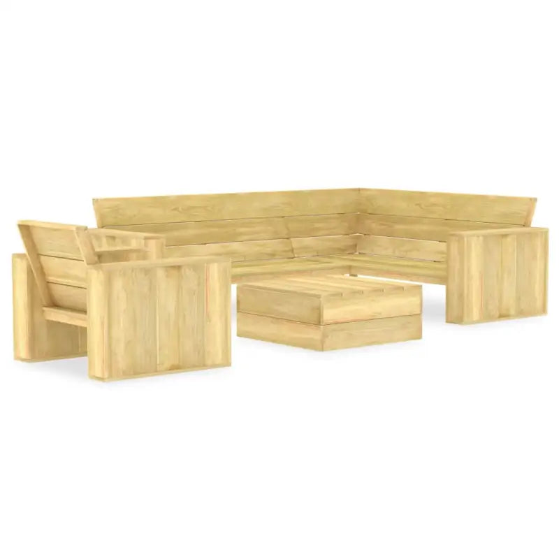 Tuinset van geïmpregneerd grenenhout voor terras en tuinplezier - Tuinsets