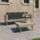 Tuinset van gepoedercoat staal en poly rattan voor gezellige zomerdagen - Beige / Tweezitsbank + Tafel - Tuinsets