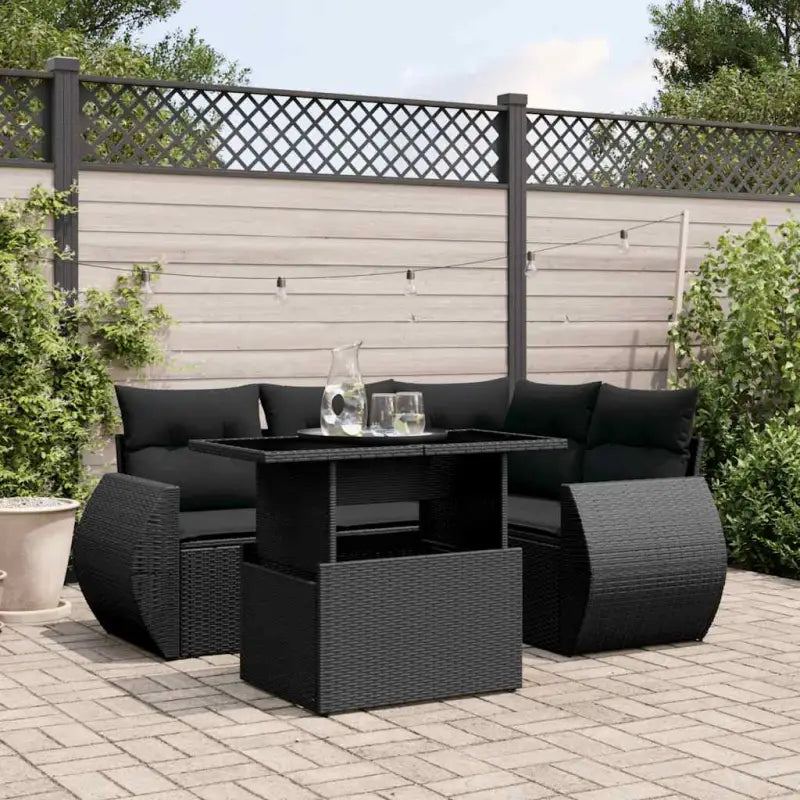 Tuinset van gepoedercoat staal in zwart materiaal voor buitenplezier - Tuinsets