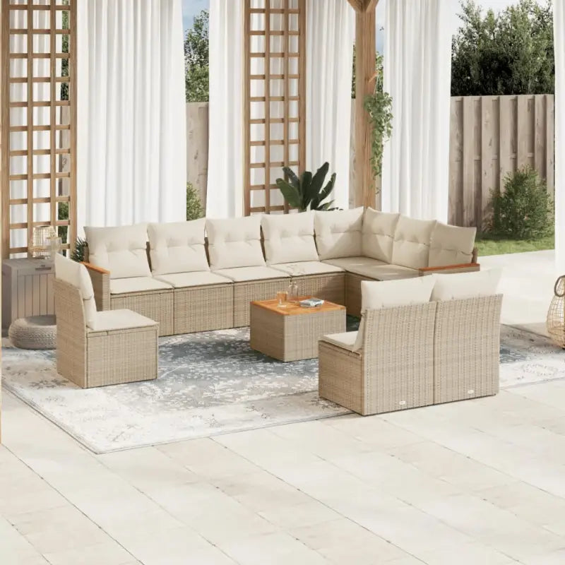 Tuinset van gepoedercoat staal met zwarte materialen voor buitengebruik - Beige / Met tafel - Tuinsets