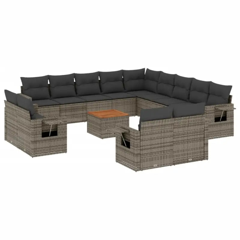Tuinset van grijs materiaal en gepoedercoat staal met ideale afmetingen - Tuinsets