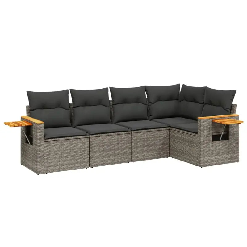 Tuinset van grijs materiaal en gepoedercoat staal voor comfortabele buitenruimte - Tuinsets