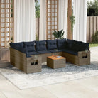 Tuinset van grijs materiaal met gepoedercoat staal en afmetingen - Grijs / Tafel + 5x midden + 2x hoek - Tuinsets