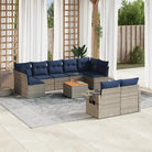 Tuinset van grijs materiaal met gepoedercoat staal en afmetingen - Grijs / 2x corner + table + 5x middle - Tuinsets