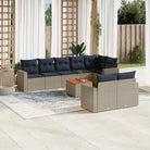 Tuinset van grijs materiaal met gepoedercoat staal en afmetingen - Grijs / hoek + Tafel + 3x midden - Tuinsets
