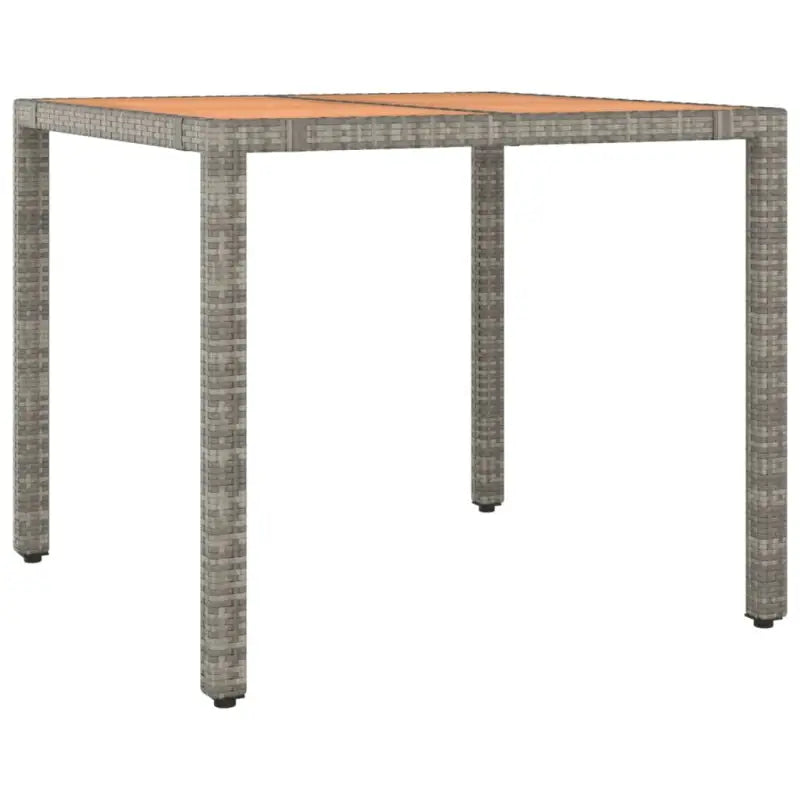 Tuinset van grijs materiaal met massief acaciahout en olieafwerking - Tuinsets