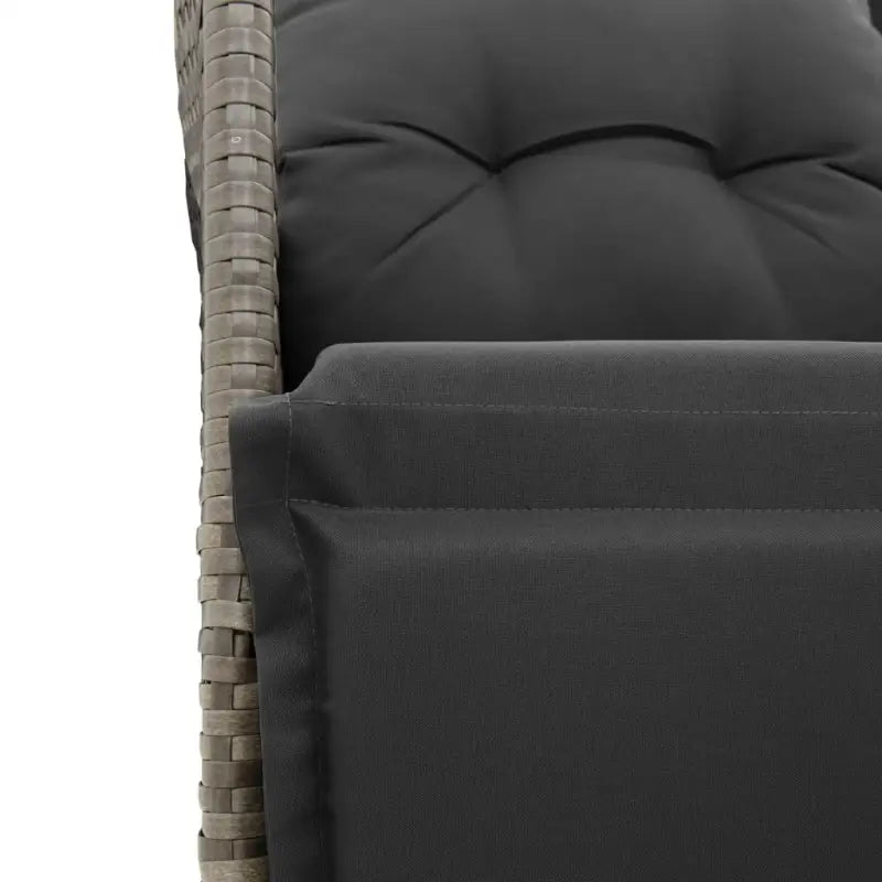 Tuinset van grijs materiaal met massief acaciahout en olieafwerking - Tuinsets