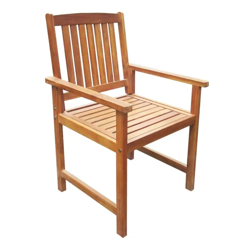 Tuinset van massief acaciahout met levering bevat zes stoelen en tafel - Bruin - Tuinsets