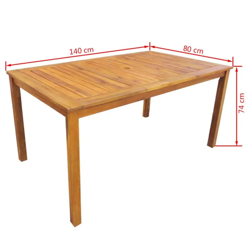 Tuinset van massief acaciahout met levering bevat zes stoelen en tafel - Bruin - Tuinsets