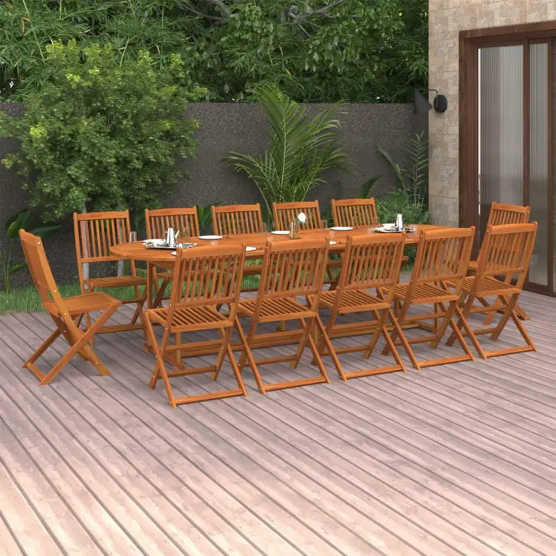 Tuinset van massief acaciahout met olieafwerking en ruime afmetingen - Tuinsets