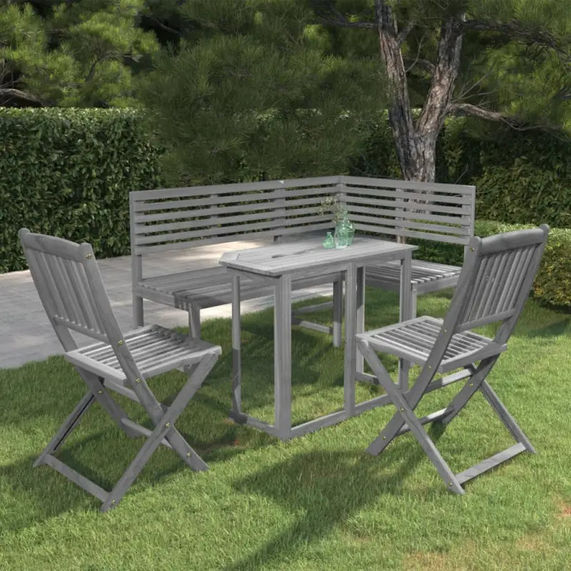 Tuinset van massief acaciahout met rustieke charme - Tuinsets