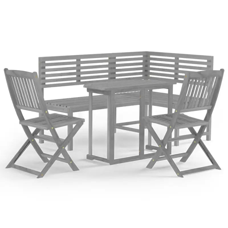 Tuinset van massief acaciahout met rustieke charme - Tuinsets