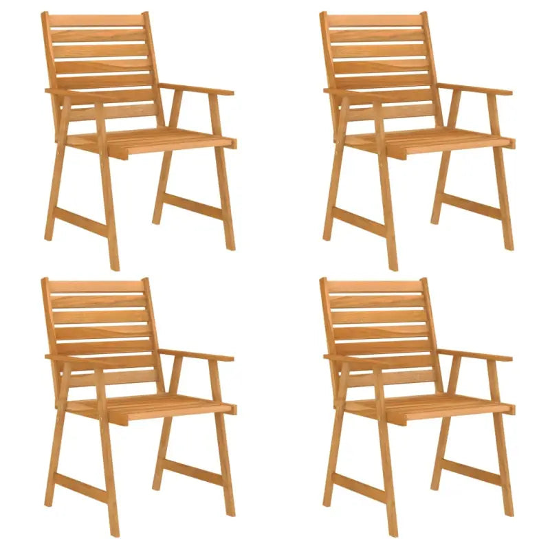 Tuinset van massief acaciahout met tafel en vier stoelen - Tuinsets