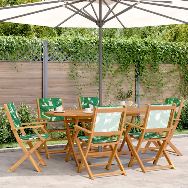 Tuinset van massief acaciahout voor buiten en terras - Bladpatroon - Tuinsets