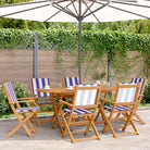 Tuinset van massief acaciahout voor buiten en terras - Blauw en wit - Tuinsets