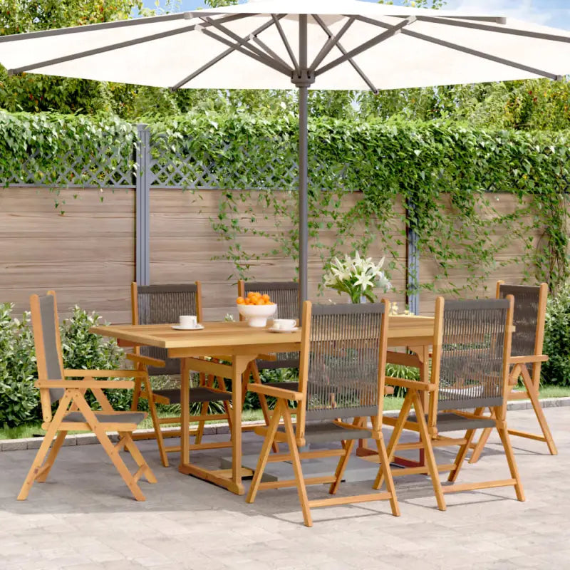 Tuinset van massief acaciahout voor buiten en terras ontspannen - Grijs / Rechthoekig - Tuinsets