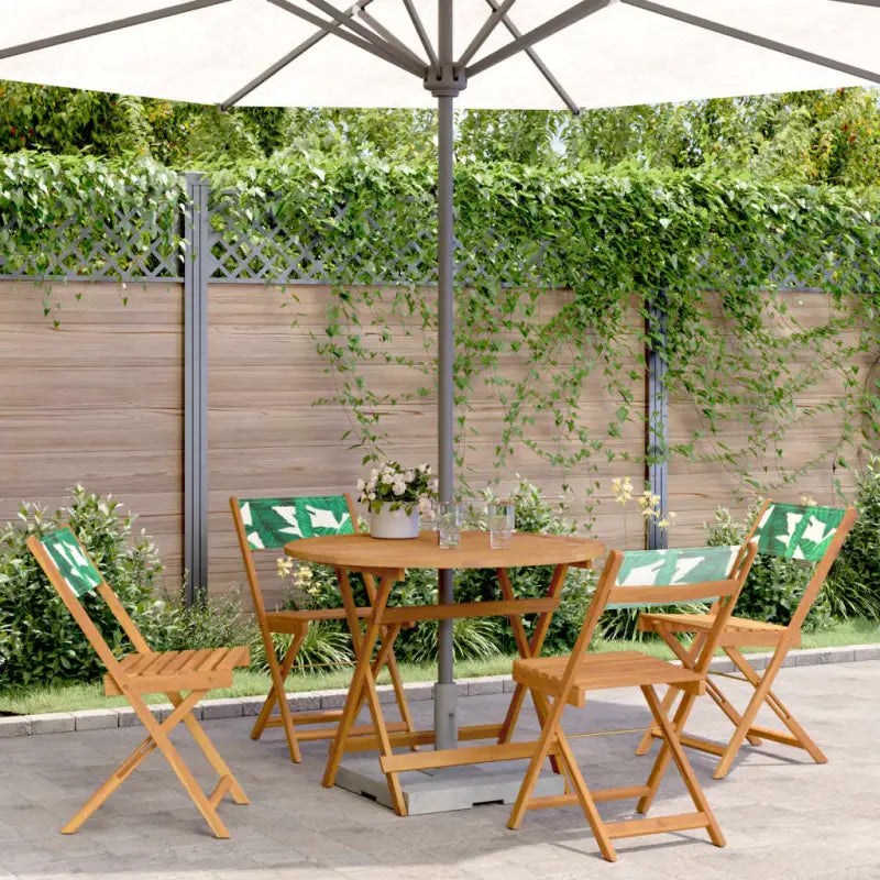 Tuinset van massief acaciahout voor buiten en terras ontspanning - Bladpatroon / 90 x 75 cm - Tuinsets