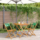 Tuinset van massief acaciahout voor buiten en terras ontspanning - Bladpatroon / 70 x 70 x 75 cm - Tuinsets
