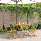 Tuinset van massief acaciahout voor buiten en terras ontspanning - Grijs / 70 x 70 x 75 cm - Tuinsets