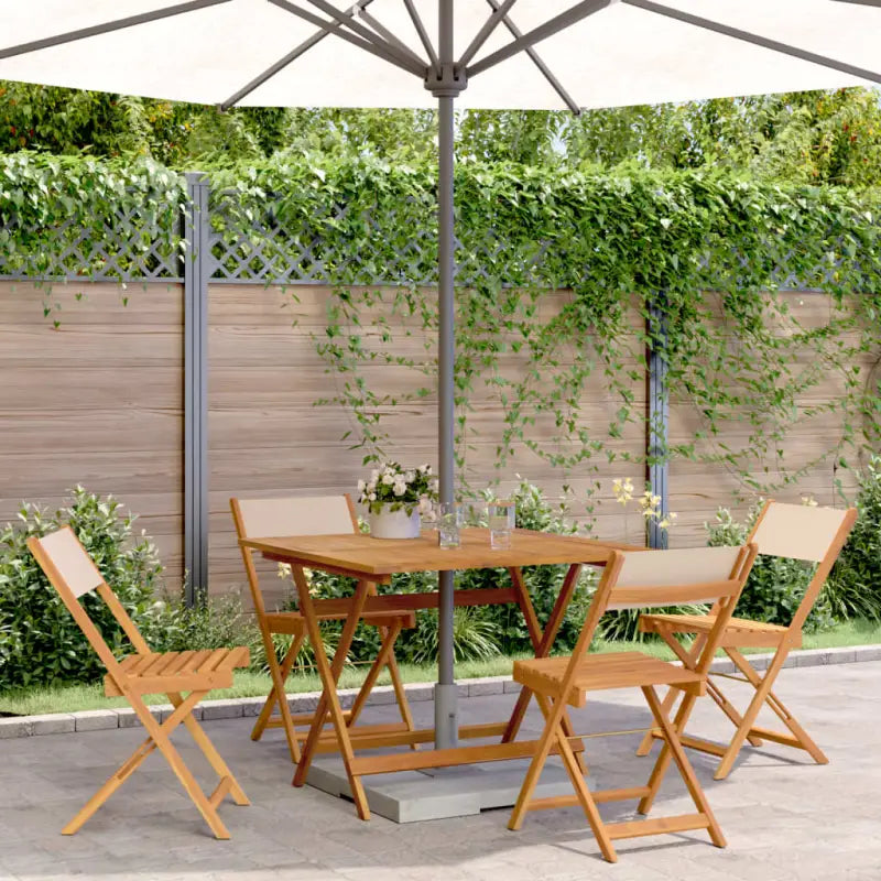 Tuinset van massief acaciahout voor buiten en terras ontspanning - Beige / 90 x 90 x 75 cm - Tuinsets