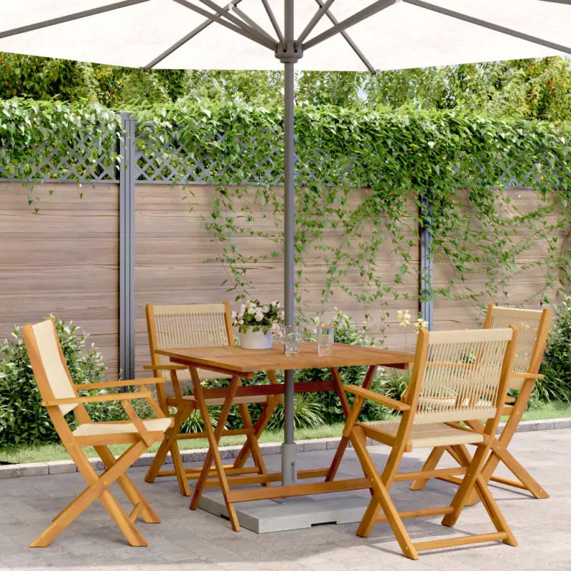 Tuinset van massief acaciahout voor gezellige buiten momenten - Beige / 90 x 90 x 75 cm - Tuinsets